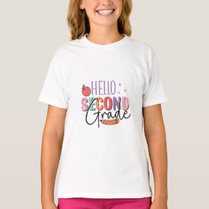 T-shirt Bonjour Deuxième année de retour à l'école