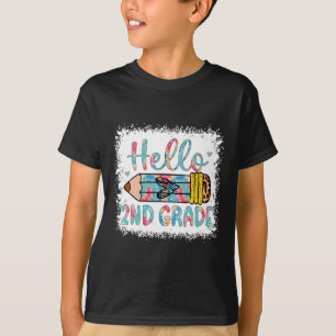 T-shirt Bonjour deuxième année Retour à l'école Étudiant d