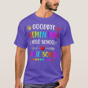 T-shirt Bonjour Diplôme du collège Goodbye élémentaire