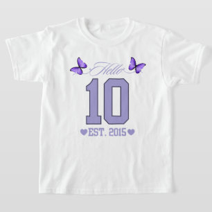 T-shirt Bonjour Dix Chiffres Cute Coquette 10e anniversair