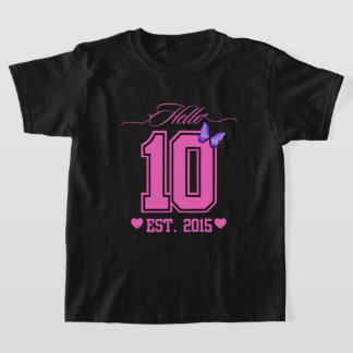 T-shirt Bonjour Dix Chiffres Cute Coquette 10e anniversair