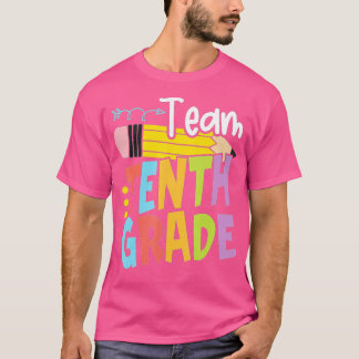 T-shirt Bonjour Dixième Année Heureux Premier Jour De L'Éc