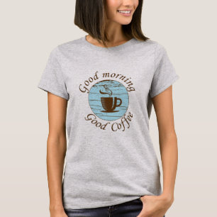 T-shirt Bonjour Drôle buveur de café citations
