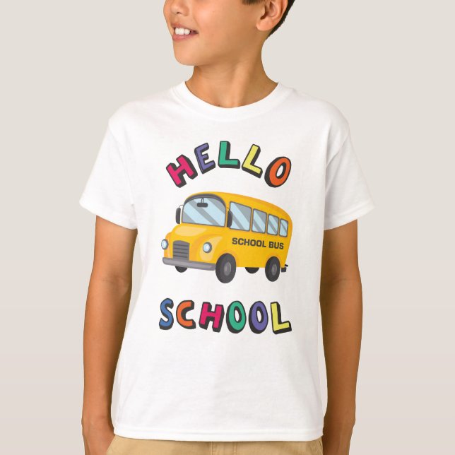 T-shirt Bonjour école (Devant)