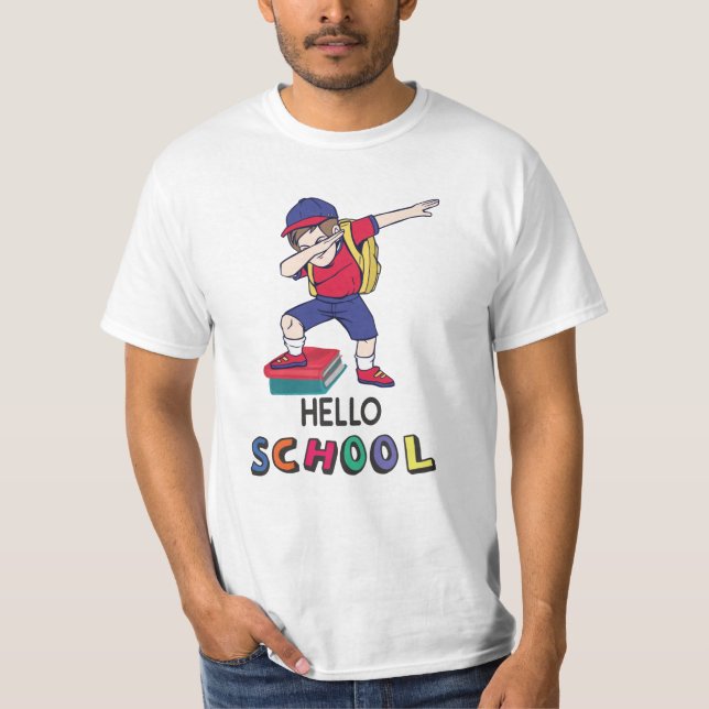T-shirt Bonjour école (Devant)