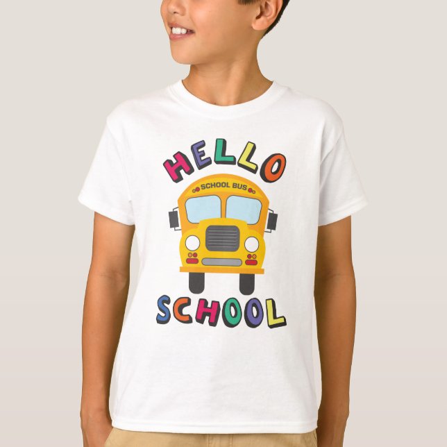 T-shirt Bonjour école (Devant)