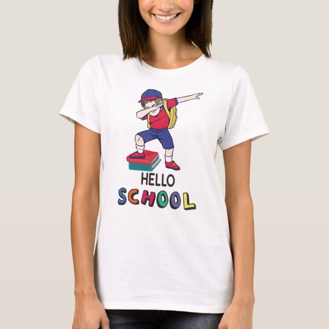 T-shirt Bonjour école (Devant)