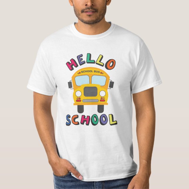 T-shirt Bonjour école (Devant)