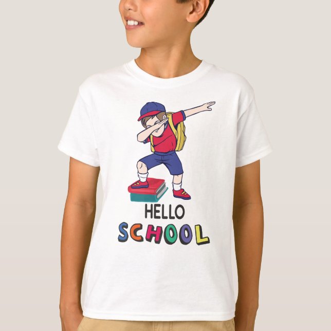 T-shirt Bonjour école (Devant)