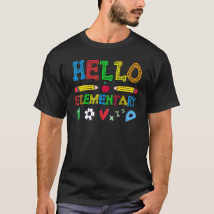T-shirt Bonjour Élémentaire Primaire Retour À L'École Pour