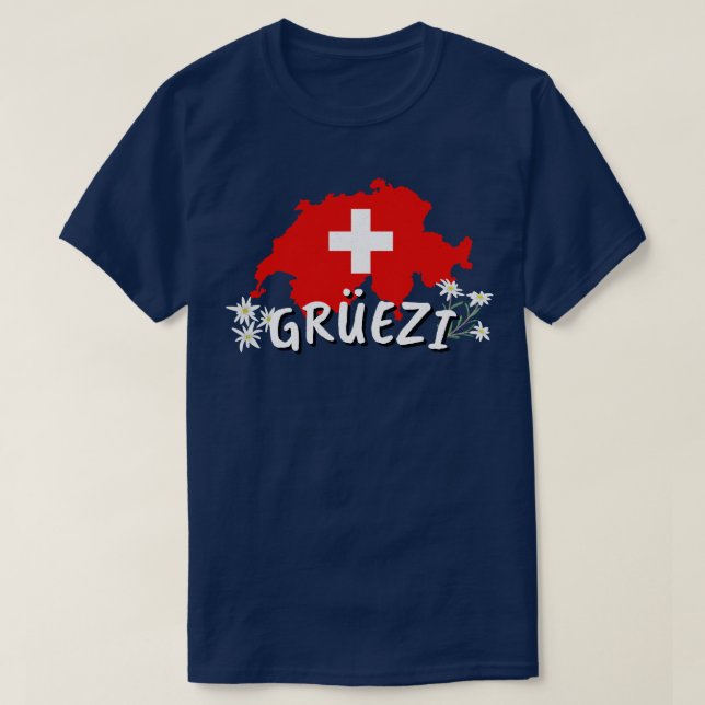 T-shirt Bonjour En Suisse Pays Drapeau Suisse (Design devant)