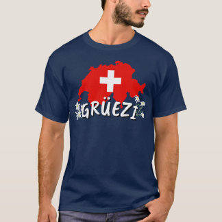 T-shirt Bonjour En Suisse Pays Drapeau Suisse