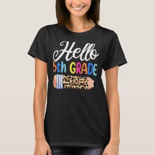 T-shirt Bonjour Enseignant 5e année Premier jour de l'écol