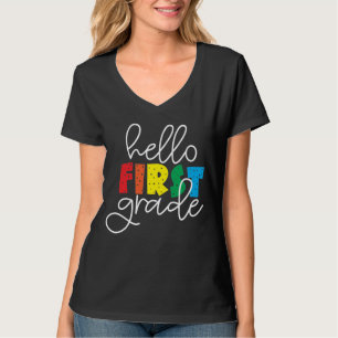 T-shirt Bonjour Enseignant de première année d'école premi