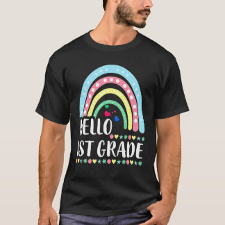 T-shirt Bonjour Enseignants de 1ère année Enfants Retour à