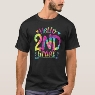 T-shirt Bonjour Enseignants de 2e année Élèves Tie Dye Ret