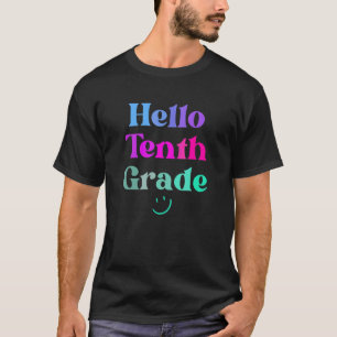T-shirt Bonjour Enseignants de dixième année Retro Boho Vi