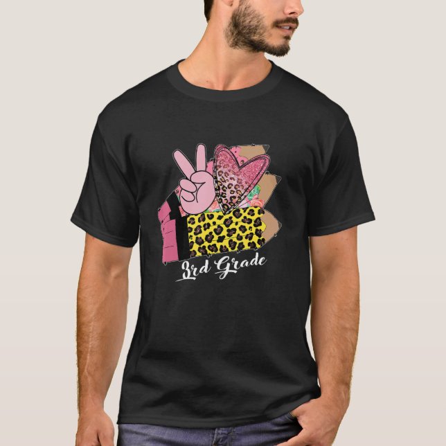 T-shirt Bonjour Équipe 3e Classe Crayon Crayon Enseignant  (Devant)