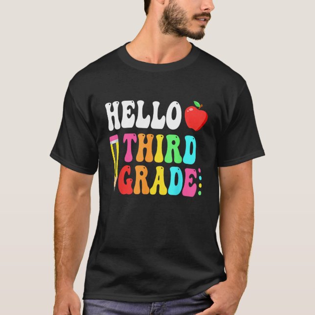 T-shirt Bonjour Équipe de 3e année 3e année Retour à l'éco (Devant)