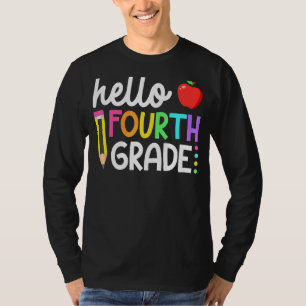 T-shirt Bonjour Équipe de 4e année Retour à l'école T