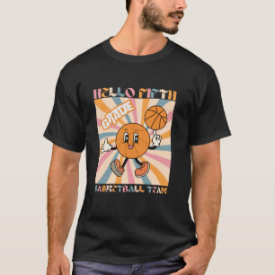 T-shirt Bonjour Équipe De Basket-Ball De 5E Année Rétro 5E