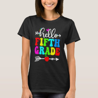 T-shirt Bonjour Équipe de Cinquième année Rentrée Scolaire