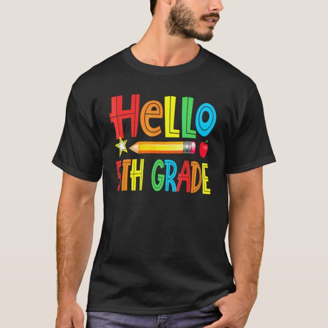 T-shirt Bonjour Équipe d'enseignants de 5e année Cinquième (Devant)