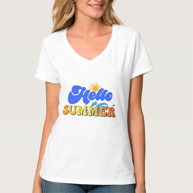 T-shirt Bonjour été (Devant)