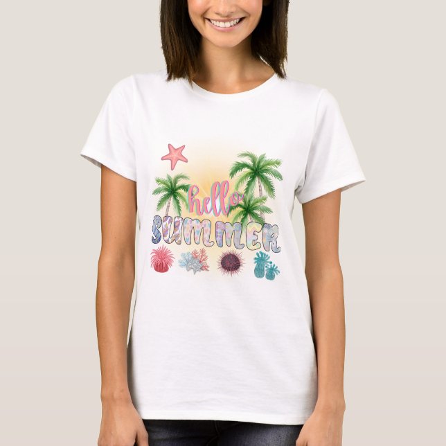 T-shirt Bonjour été (Devant)
