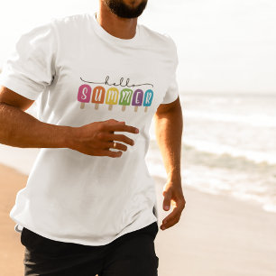 T-shirt Bonjour été avec texte coloré