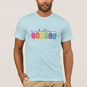 T-shirt Bonjour été avec texte coloré