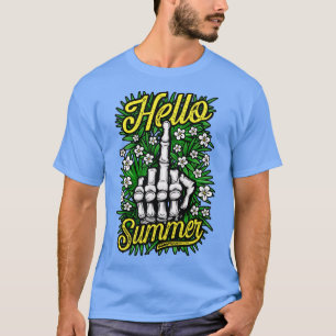 T-shirt Bonjour été drôle Antisocial Rude Floral Moyen F