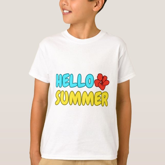 T-Shirt Bonjour Été Enfants (Devant)