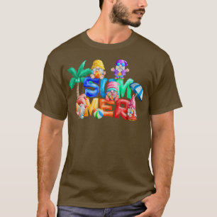 T-shirt Bonjour été Gnomes Beach Vibes Beach Squad Funny