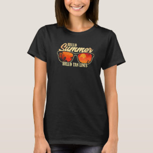 T-shirt Bonjour été Hello Tan Lines Rétro Vacances 1