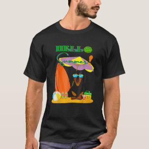 T-shirt Bonjour Été mignon Dachshund Cadeau Funny Wiener C