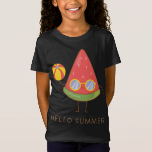 T-Shirt Bonjour été mignonne pastèque Lunettes de soleil V