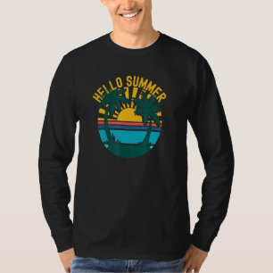 T-shirt Bonjour été Palm Trees Vacances Plage Sunrays Ret