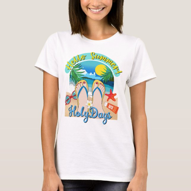 T-shirt Bonjour été - Saint-Jours (Devant)