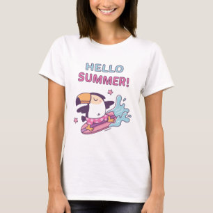 T-shirt Bonjour été, Surf Toucan, Faire des vagues