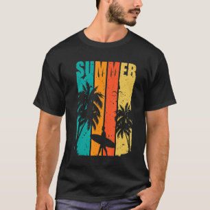 T-shirt Bonjour été Vintage surf