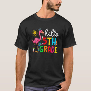 T-shirt Bonjour Étudiant en Flamant rose de cinquième anné