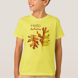 T-shirt Bonjour Feuilles Automne Aquarelle Nature Lover