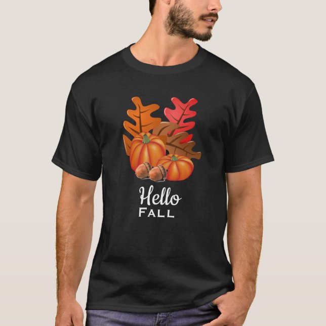 T-shirt Bonjour feuilles d'automne  (Devant)