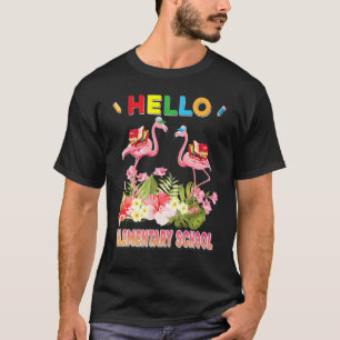 T-shirt Bonjour Flamant rose de l'école primaire Bienvenue