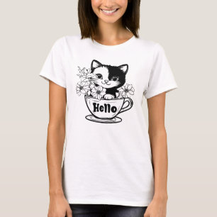 T-shirt Bonjour, Fleur de la coupe Kittens
