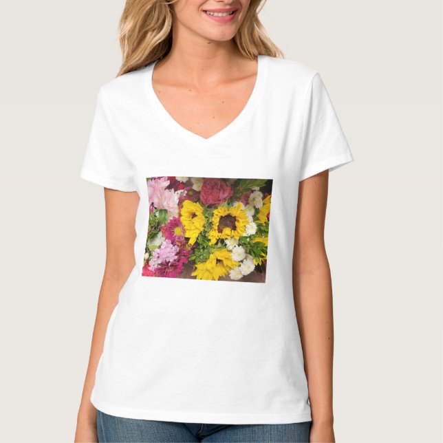 T-shirt Bonjour floral (Devant)