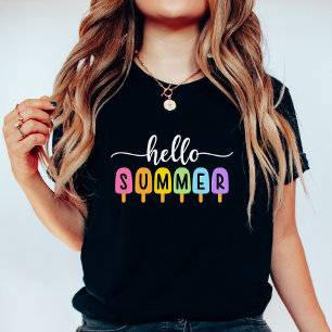 T-shirt Bonjour Glace de l'Été; Femmes Saisonnières Amusan