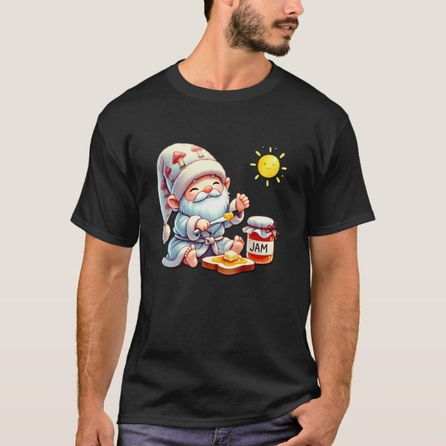 T-shirt Bonjour Gnome avec pot de confiture pour l'été de  (Devant)