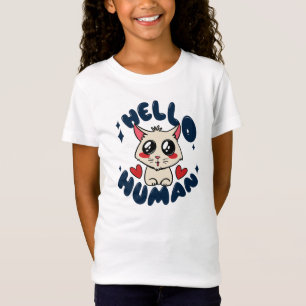 T-Shirt Bonjour humain Chat Mignon